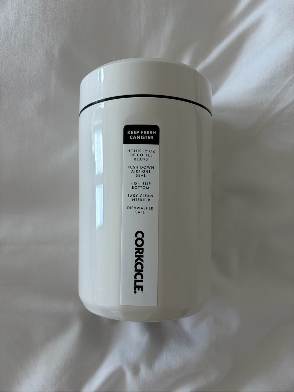 NWT Corkcicle Keep Fresh Canister - White